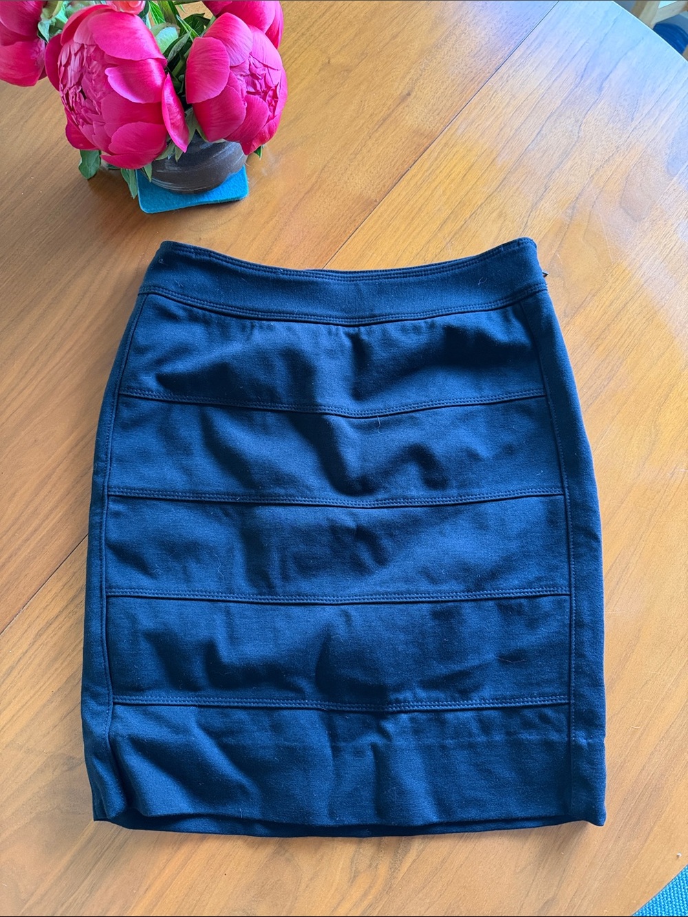 White House Black Market Navy Panel Pencil Skirt